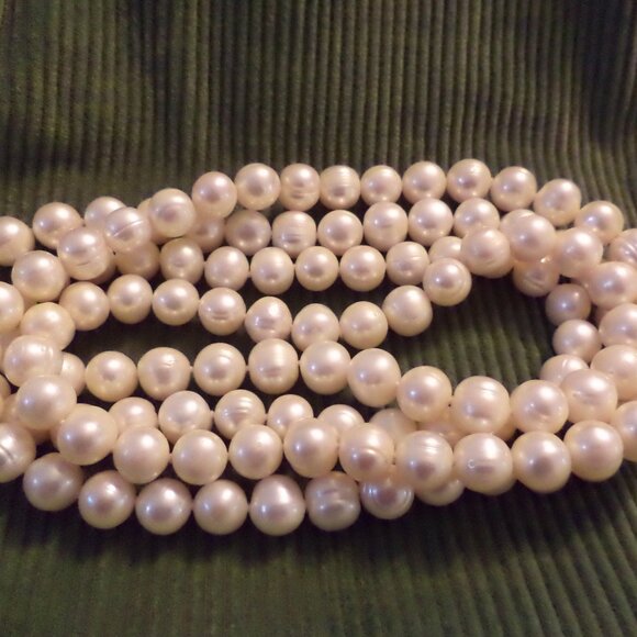 Faux Pearls - Necklace is 24” Length Color: Ivory - Picture 4 of 5